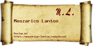 Meszarics Lantos névjegykártya